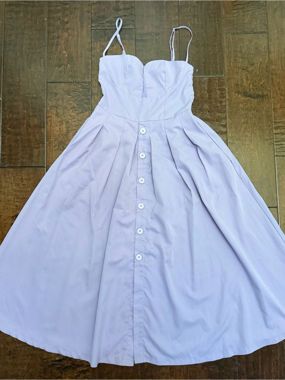 AmyEnjoyLife Marion Bustier Button A-Line Dress in Lilac